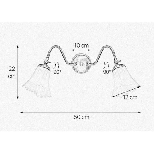klasszikus uvegburas elegas mediterran lampa dupla izzos ketkaru falikar fali vilagitas rusztikus vintage bronz rez cottage elegans angol stilusu nappali vilagitas villa kastely meret.jpg